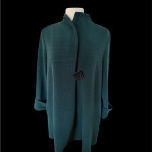 Chic Green Women's Sweater Coat by IC by Connie K